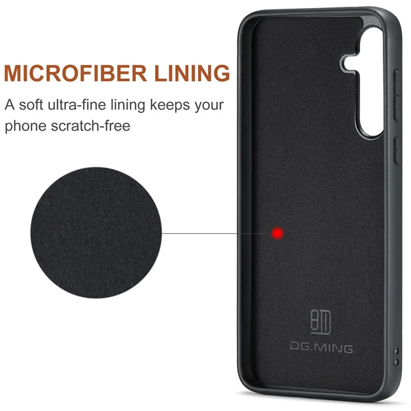 DG.MING M2 Series for Samsung Galaxy A35 5G Kickstand Case Detachable Magnetic Wallet Phone Cover - Brown