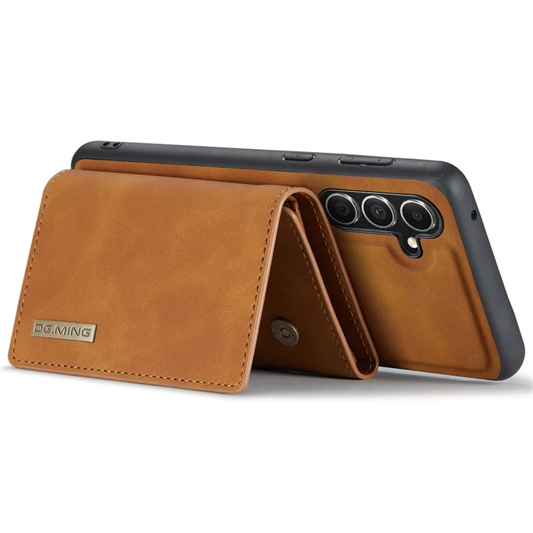 DG.MING M1 Series pour Samsung Galaxy A35 5G Case Détachable Support de Carte en Cuir Revêtement Étui de Téléphone - Brun