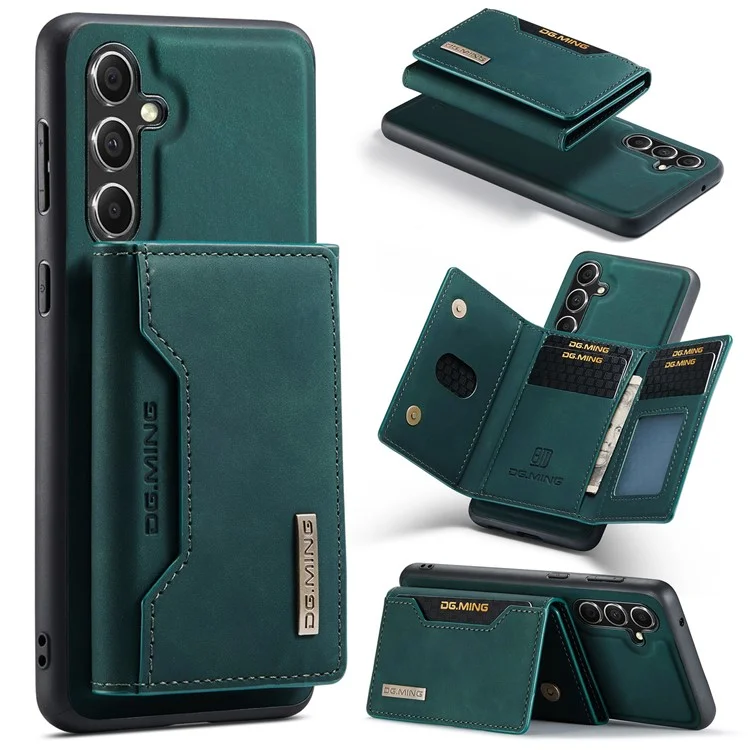 DG.MING M2 Serie per Samsung Galaxy A55 5G Custodia per telefono magnetico Custodia a portafoglio staccabile - Verde