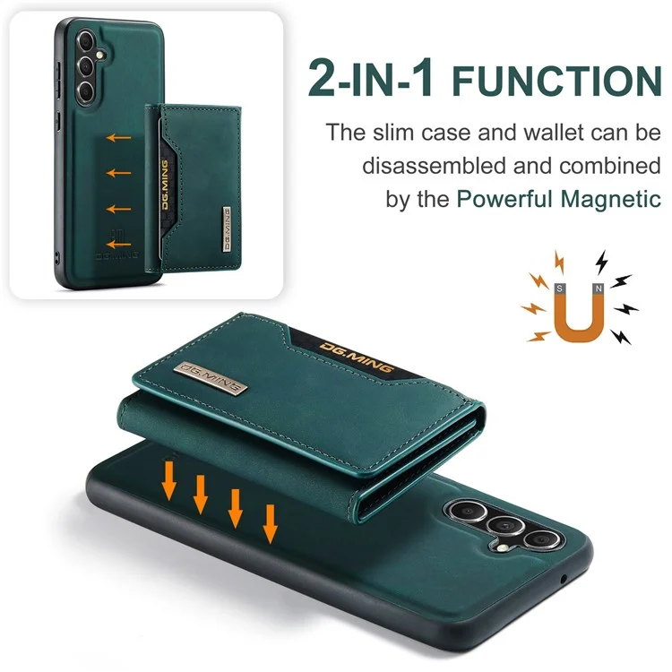 DG.MING M2 Serie per Samsung Galaxy A55 5G Custodia per telefono magnetico Custodia a portafoglio staccabile - Verde