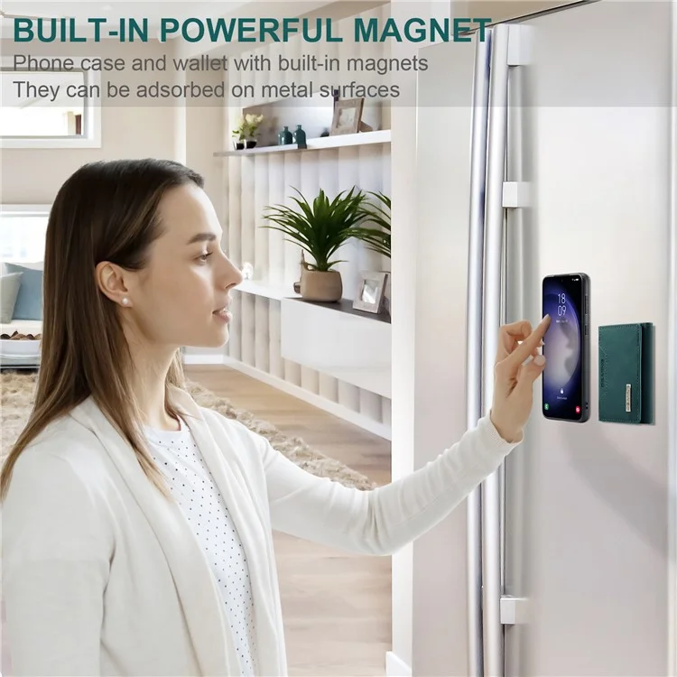 DG.MING M2 Serie per Samsung Galaxy A55 5G Custodia per telefono magnetico Custodia a portafoglio staccabile - Verde