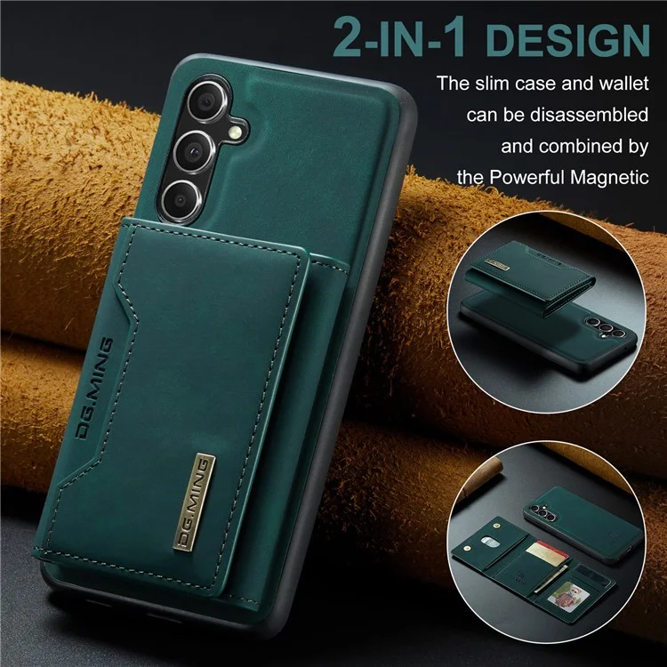 DG.MING M2 Serie per Samsung Galaxy A55 5G Custodia per telefono magnetico Custodia a portafoglio staccabile - Verde