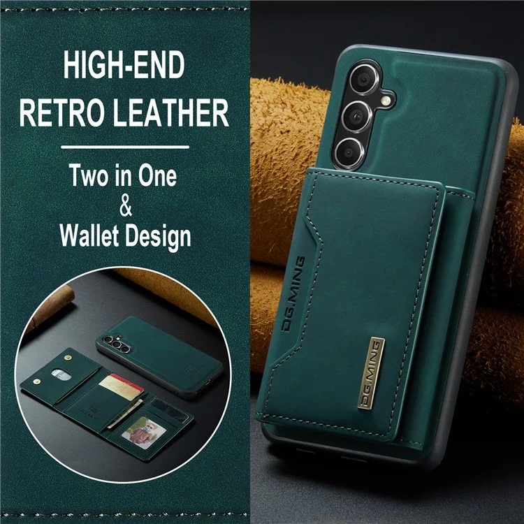 DG.MING M2 Serie per Samsung Galaxy A55 5G Custodia per telefono magnetico Custodia a portafoglio staccabile - Verde