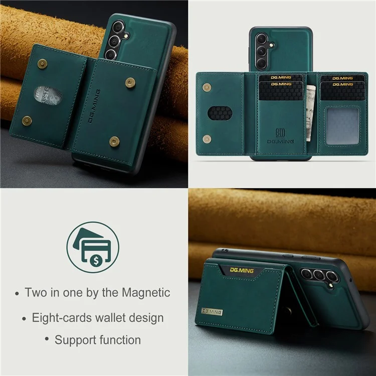 DG.MING M2 Serie per Samsung Galaxy A55 5G Custodia per telefono magnetico Custodia a portafoglio staccabile - Verde