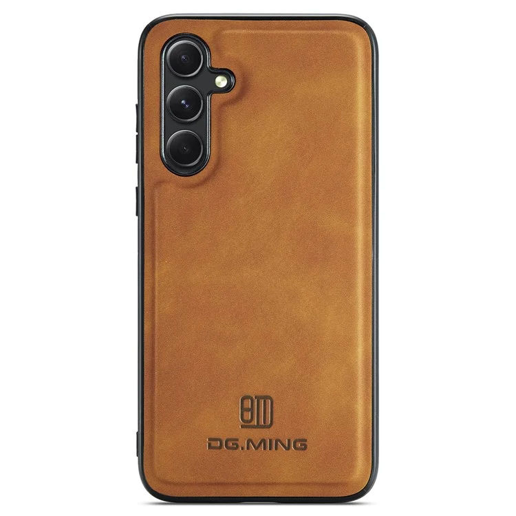 DG.MING per Samsung Galaxy A55 5G Custodia in pelle PU+PC+TPU Hybrid Phone Cover - Marrone