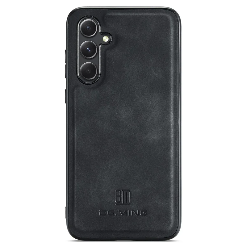 DG.MING For Samsung Galaxy A15 4G / A15 5G Case Drop-Resistant Leather Coated PC+TPU Phone Cover - Black