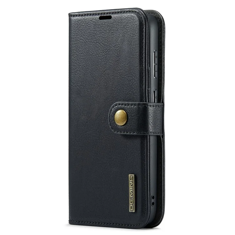 DG.MING für Samsung Galaxy A35 5G Wallet Case Abnehmbare Split Leder Handyhülle - Schwarz