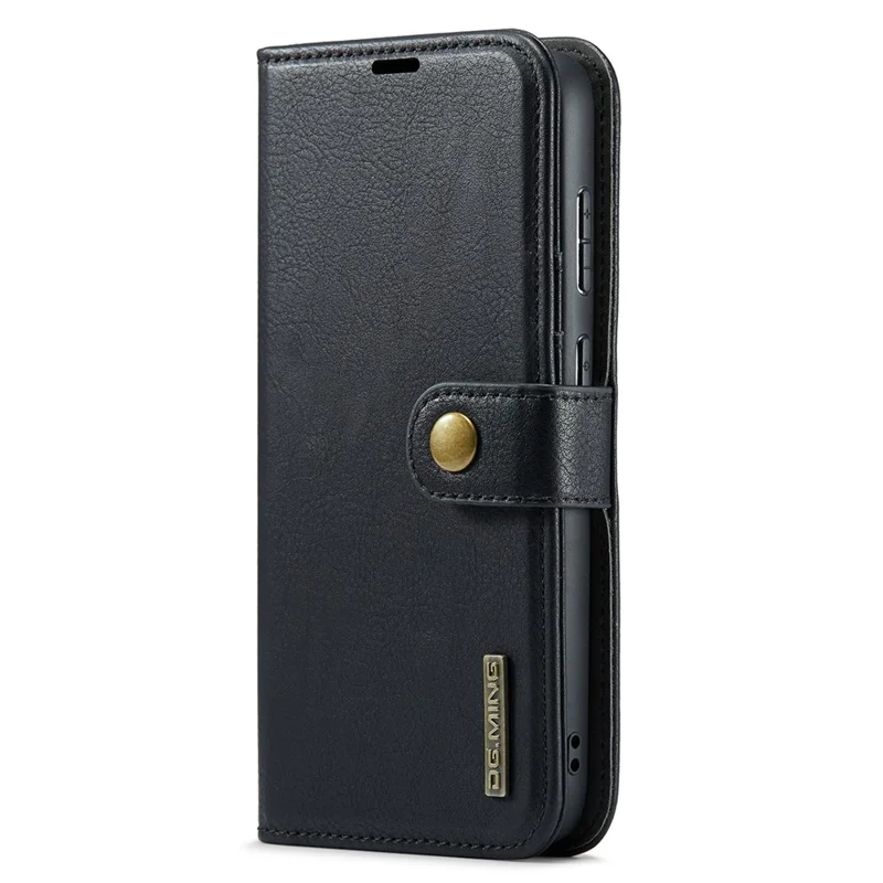 DG.MING for Samsung Galaxy A15 4G / A15 5G Case Detachable Split Leather Wallet Phone Cover - Black