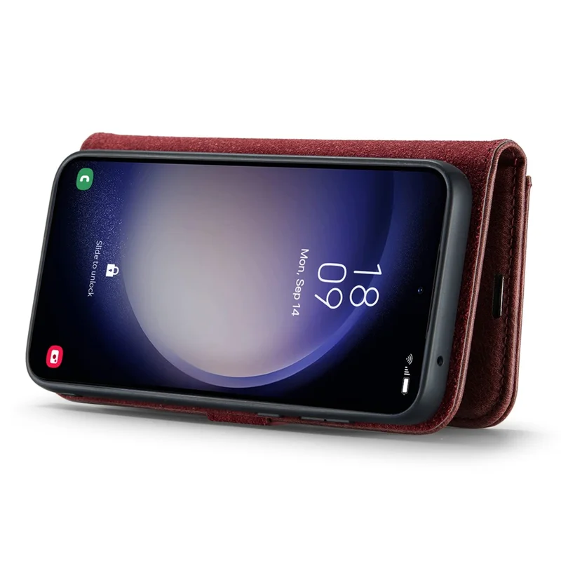 DG.MING for Samsung Galaxy A15 4G / A15 5G Case Detachable Split Leather Wallet Phone Cover - Red