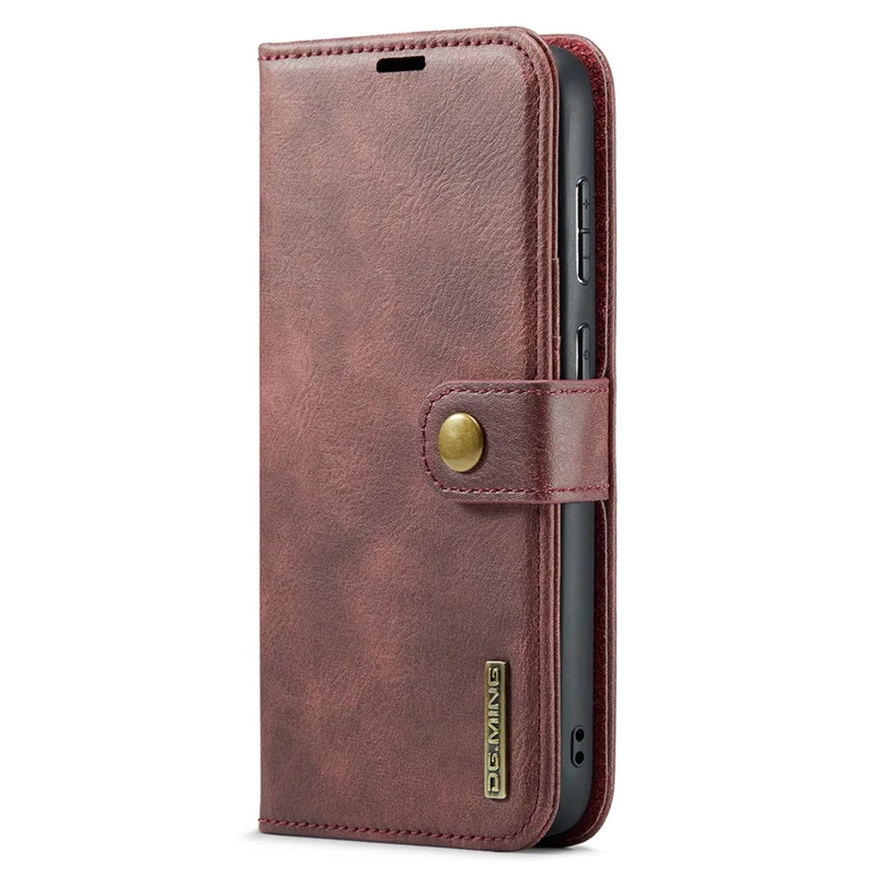 DG.MING for Samsung Galaxy A15 4G / A15 5G Case Detachable Split Leather Wallet Phone Cover - Red