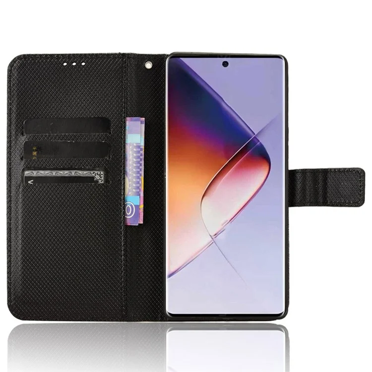 Para Infinix Note 40 Pro 5G X6851 / Infinix Note 40 Pro+ X6851B Funda Cartera Textura de Diamante Cuero Funda Teléfono - Negro