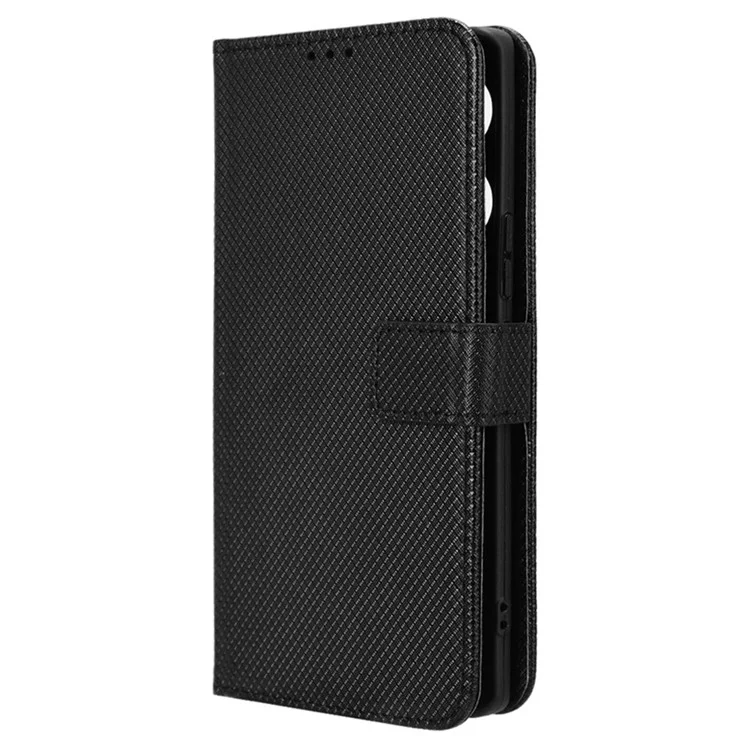 Para Infinix Note 40 Pro 5G X6851 / Infinix Note 40 Pro+ X6851B Funda Cartera Textura de Diamante Cuero Funda Teléfono - Negro