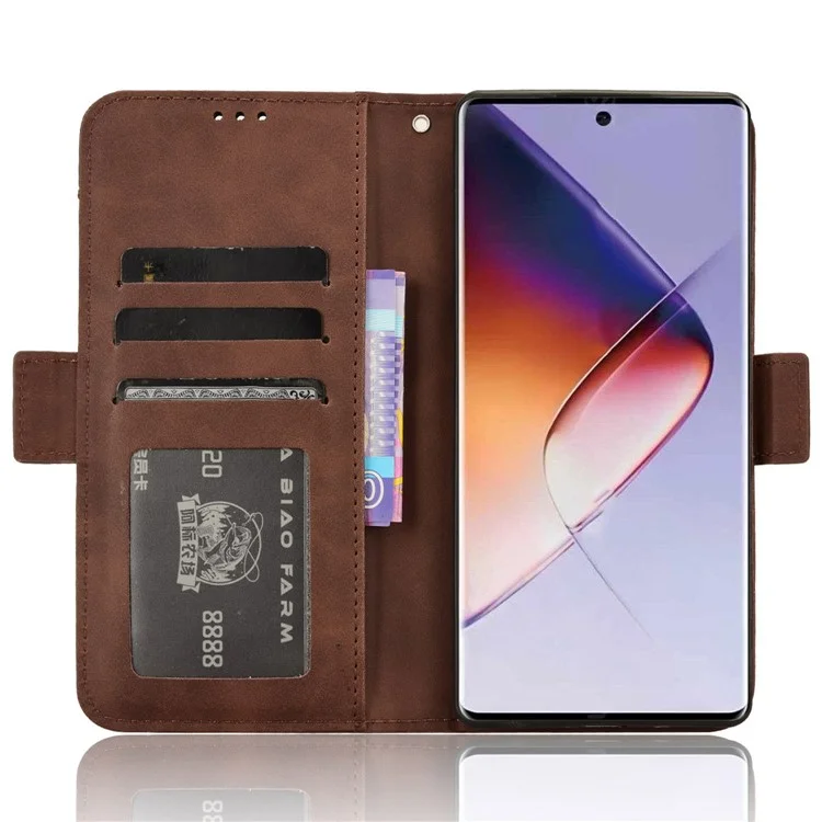 Funda de teléfono de cuero con múltiples ranuras para tarjetas para Infinix Note 40 Pro 5G X6851 / Note 40 Pro+ X6851B - Marrón