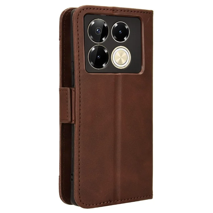 Funda de teléfono de cuero con múltiples ranuras para tarjetas para Infinix Note 40 Pro 5G X6851 / Note 40 Pro+ X6851B - Marrón