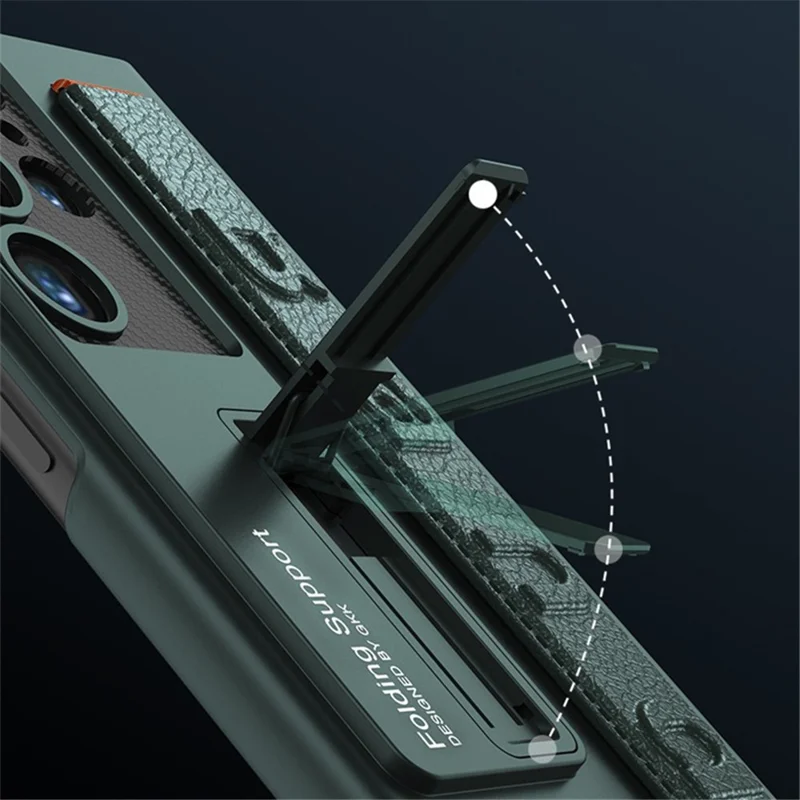 For Samsung Galaxy S24 Ultra Case Wristband Design Ultra Thin PU Leather+PC Phone Cover - Silver