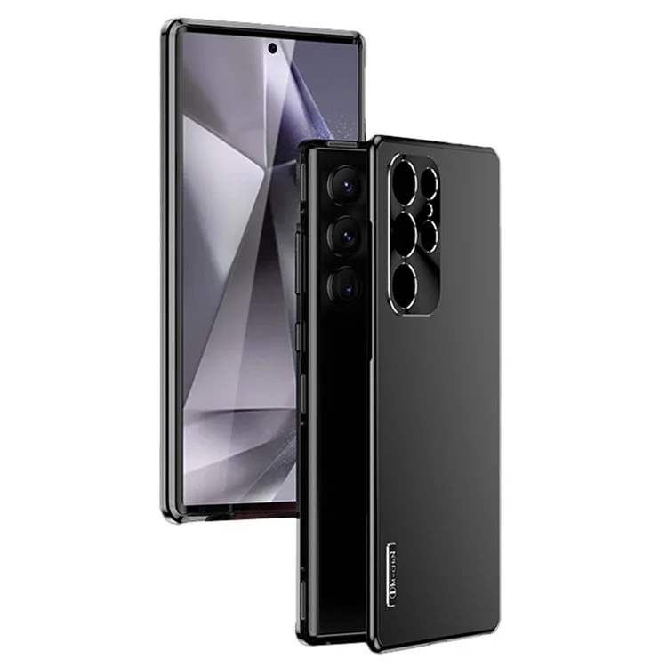IM-CHEN für Samsung Galaxy S24 Ultra Hülle Schnallenschloss-Design Harte PC-Metallrahmenhandy-Abdeckung - Schwarz