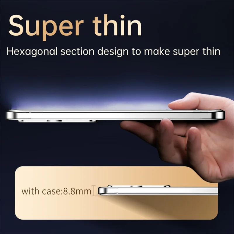 IM-CHEN For Samsung Galaxy S24 Ultra Case Buckle Lock Design Hard PC Metal Frame Phone Cover - Blue