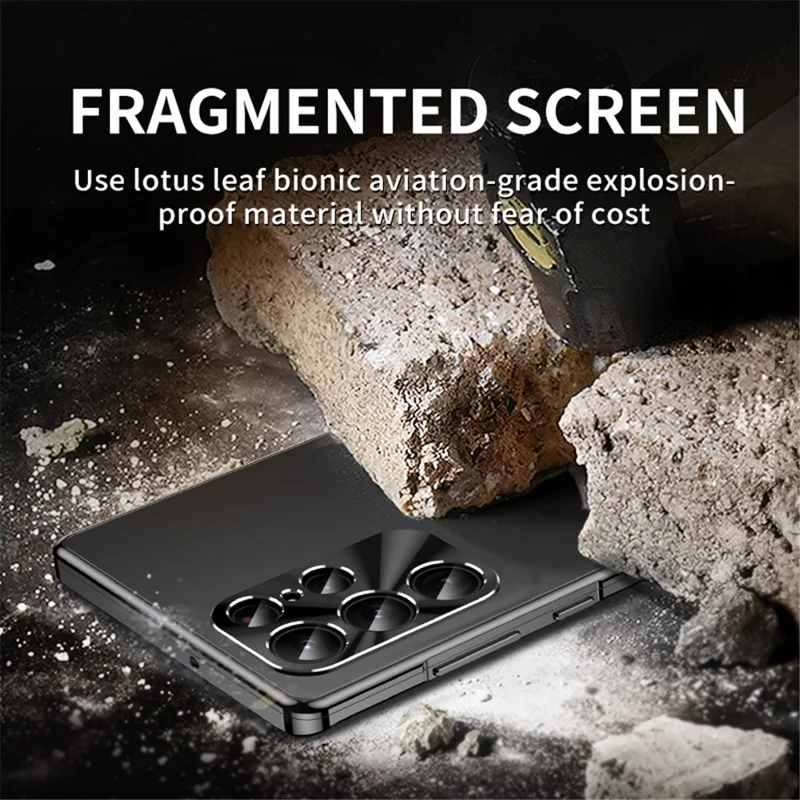 IM-CHEN For Samsung Galaxy S24 Ultra Case Buckle Lock Design Hard PC Metal Frame Phone Cover - Blue