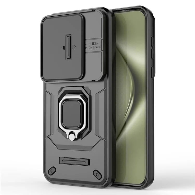 Para Huawei Pura 70 Ultra Case Kickstand Funda a prueba de golpes de PC+TPU Cubierta de teléfono Protección de cámara - Negro