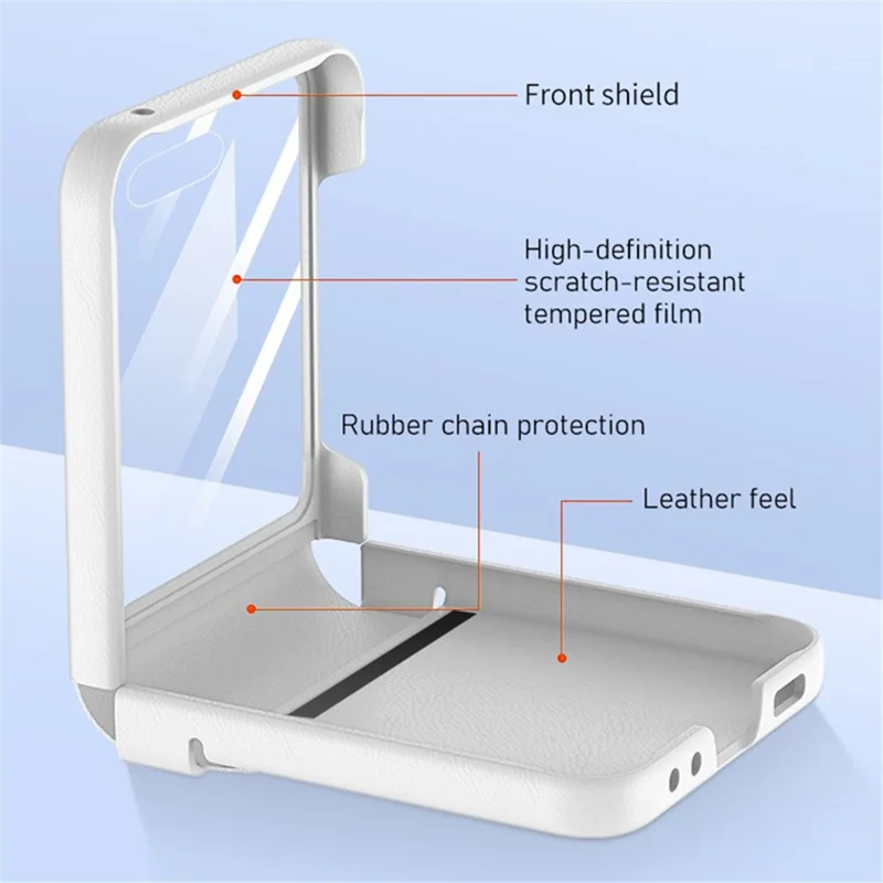 For Samsung Galaxy Z Flip5 5G Retractable Hinge PU Leather Coated PC Phone Case with Rear Screen Film - Midnight Green