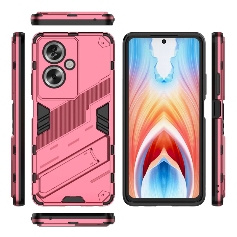 For Oppo A79 5G / A2 5G Phone Case Scratch-resistant PC+TPU Kickstand Cover - Rose