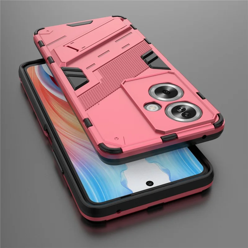 For Oppo A79 5G / A2 5G Phone Case Scratch-resistant PC+TPU Kickstand Cover - Rose