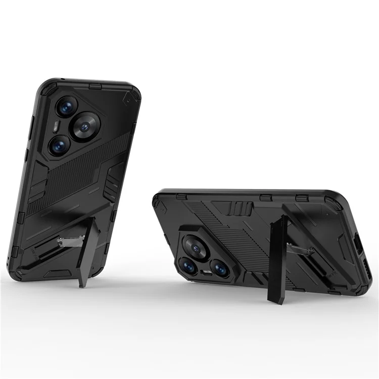 Para Huawei Pura 70 Kickstand Case PC+TPU Dual Layer Protection Phone Cover - Negro