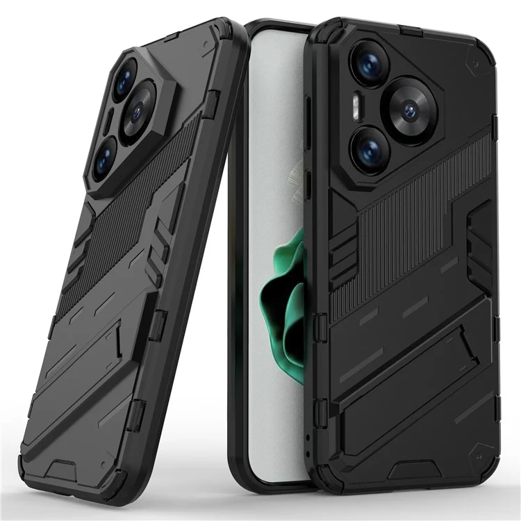 Para Huawei Pura 70 Kickstand Case PC+TPU Dual Layer Protection Phone Cover - Negro