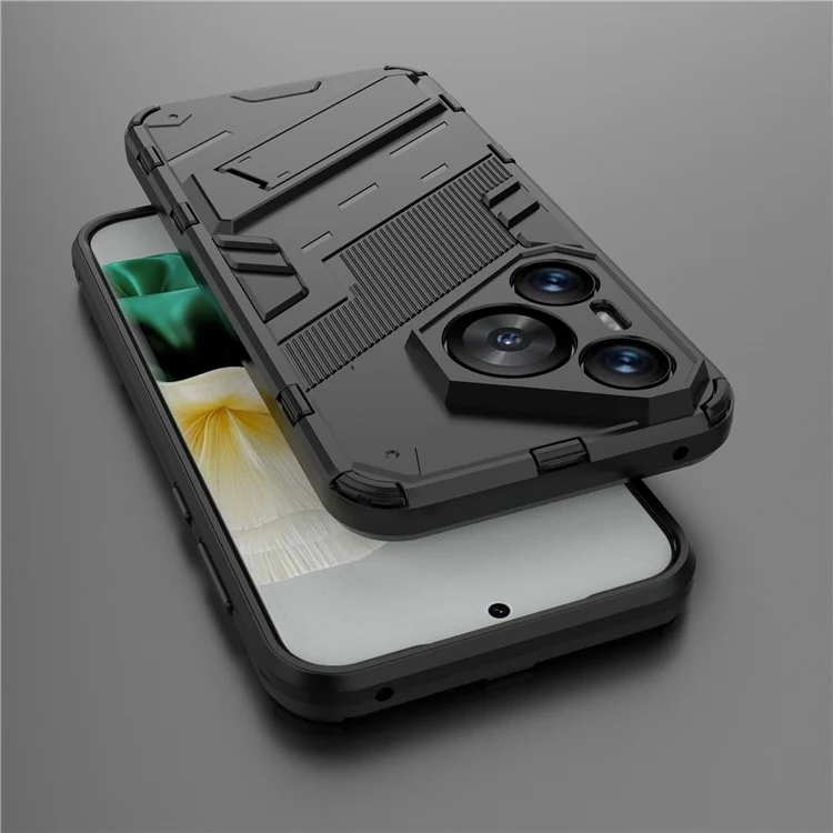 Para Huawei Pura 70 Kickstand Case PC+TPU Dual Layer Protection Phone Cover - Negro