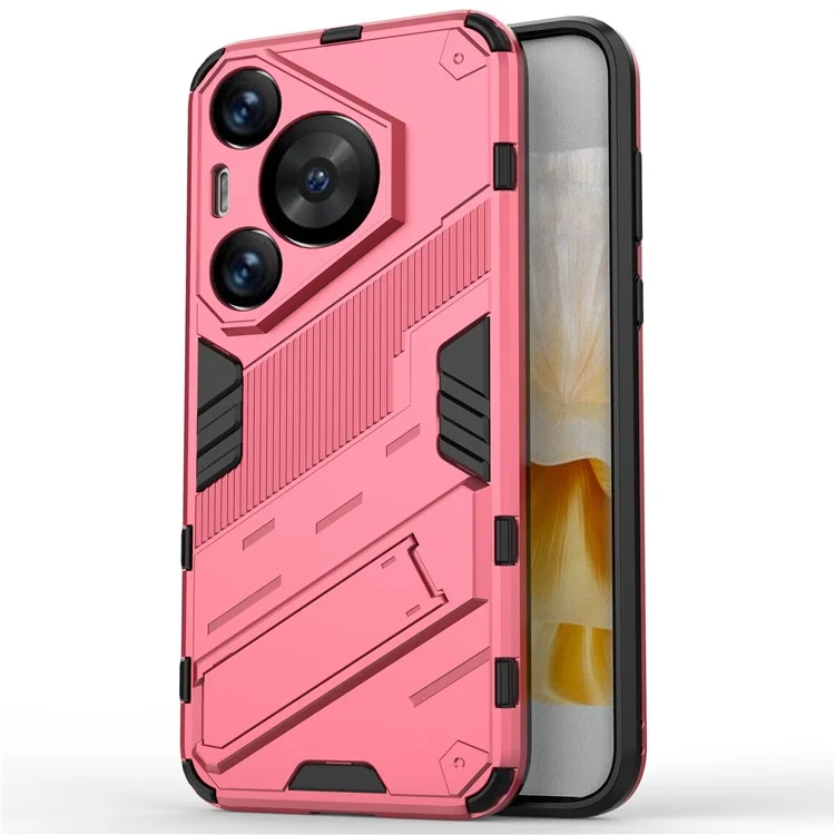 Für Huawei Pura 70 Pro / Pura 70 Pro+ Hülle Kickstand PC+TPU Stoßfest Handyhülle - Rose