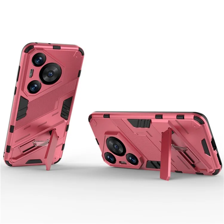 Für Huawei Pura 70 Pro / Pura 70 Pro+ Hülle Kickstand PC+TPU Stoßfest Handyhülle - Rose