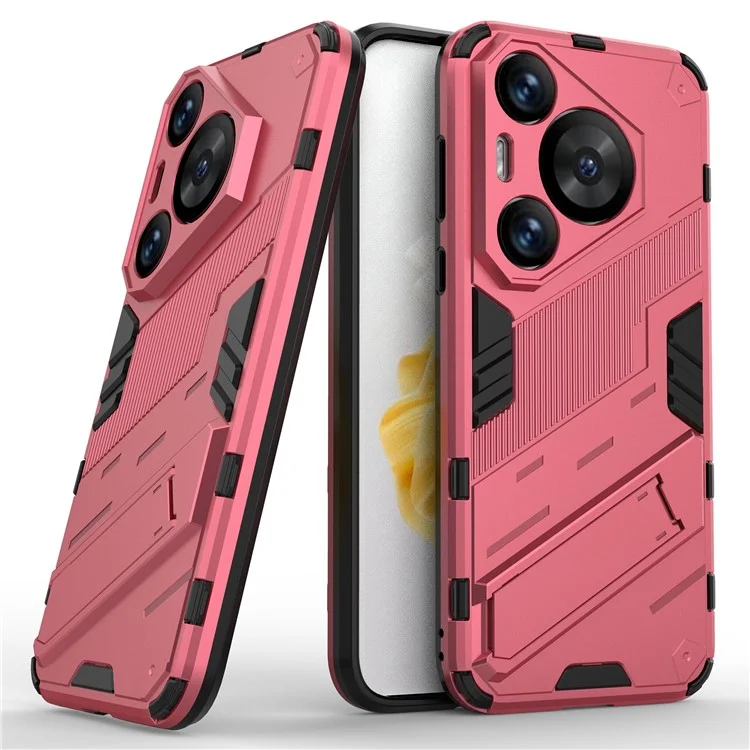Für Huawei Pura 70 Pro / Pura 70 Pro+ Hülle Kickstand PC+TPU Stoßfest Handyhülle - Rose