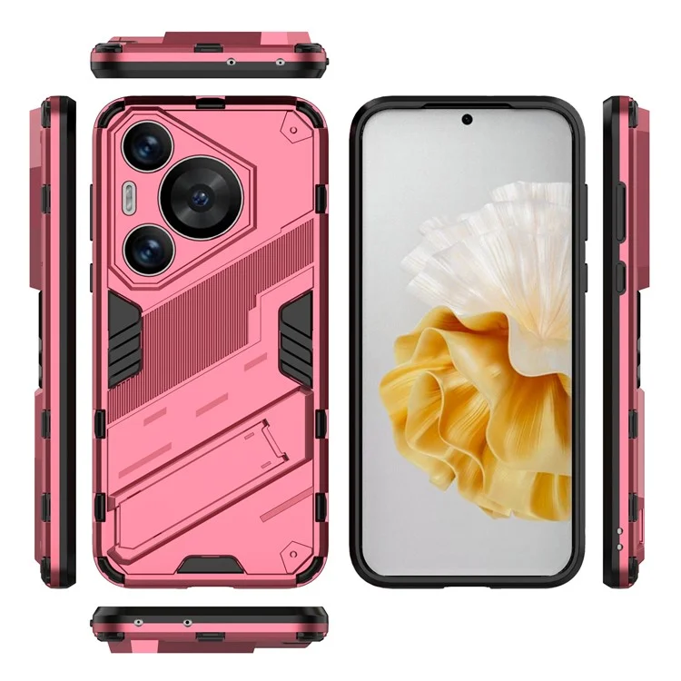 Für Huawei Pura 70 Pro / Pura 70 Pro+ Hülle Kickstand PC+TPU Stoßfest Handyhülle - Rose