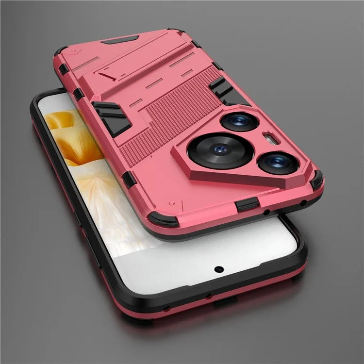 Für Huawei Pura 70 Pro / Pura 70 Pro+ Hülle Kickstand PC+TPU Stoßfest Handyhülle - Rose