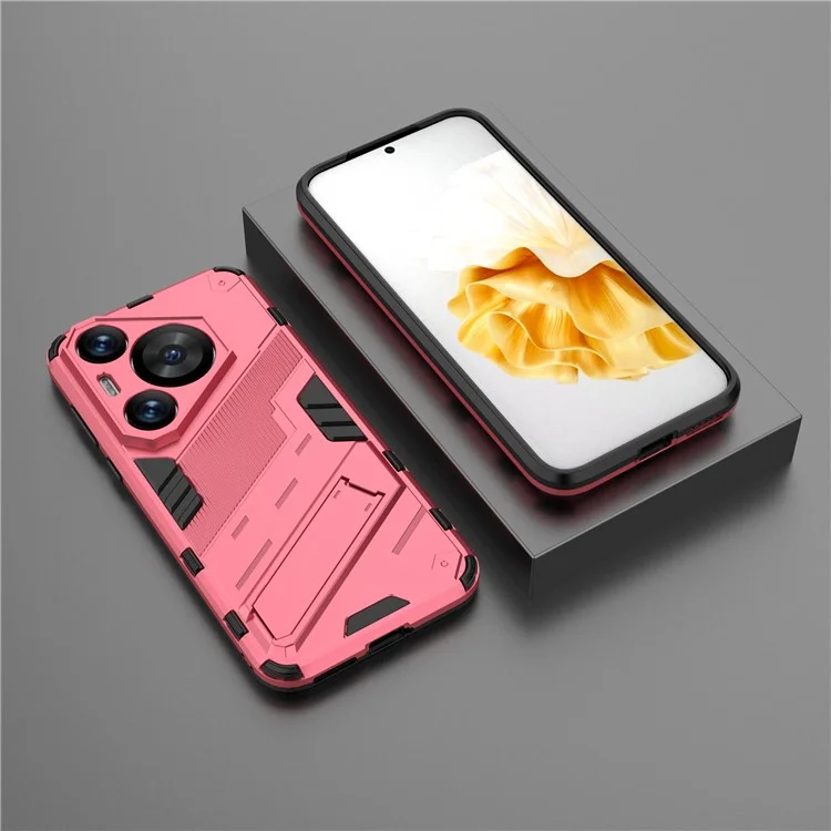Für Huawei Pura 70 Pro / Pura 70 Pro+ Hülle Kickstand PC+TPU Stoßfest Handyhülle - Rose