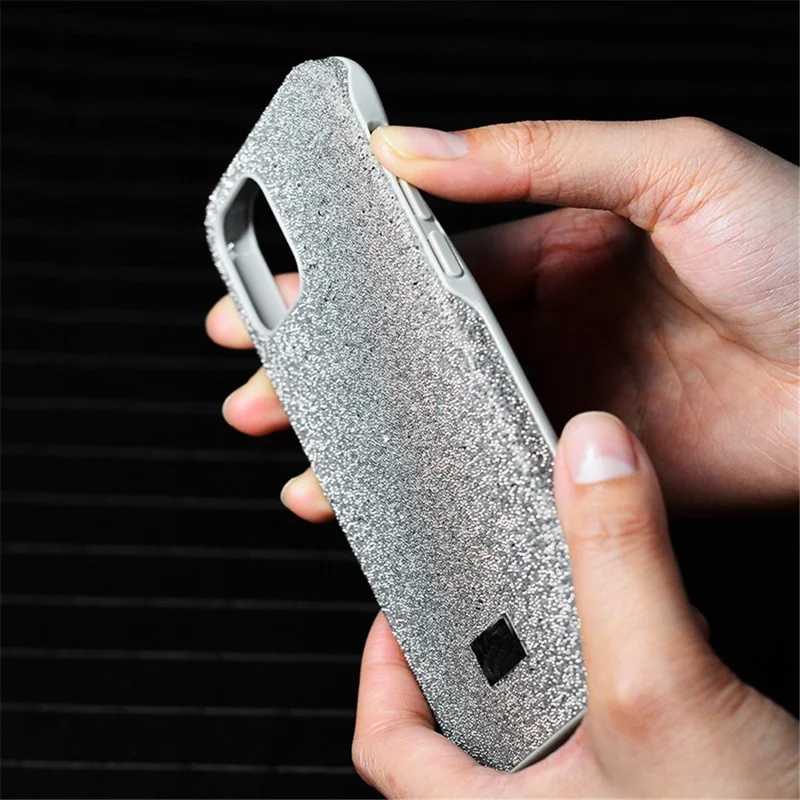 VESCENT For iPhone 11 Pro Max Case TPU+PC Phone Protective Cover Glitter Phone Shell - Grey  /  Silver