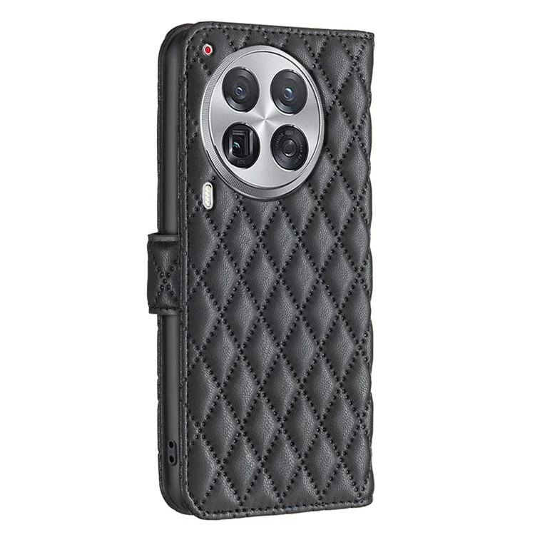 BINFEN COLOR BF Style-14 For TECNO Camon 30 Premier 5G Case Wallet Rhombus Leather Cover - Black