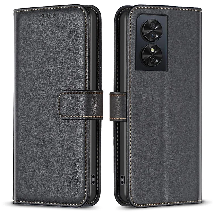 BINFEN COLOR BF17 Per custodia TCL 50 SE Custodia in pelle PU Custodia protettiva pieghevole - Nero