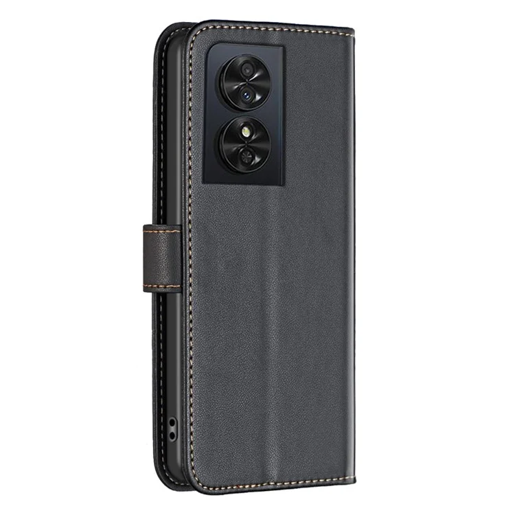 BINFEN COLOR BF17 Per custodia TCL 50 SE Custodia in pelle PU Custodia protettiva pieghevole - Nero