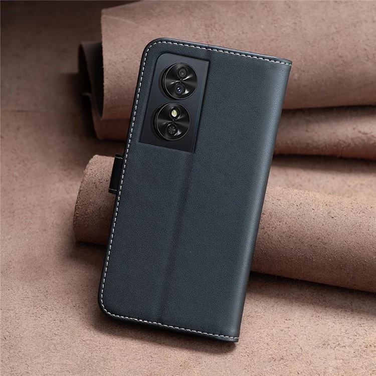 BINFEN COLOR BF17 Per custodia TCL 50 SE Custodia in pelle PU Custodia protettiva pieghevole - Nero