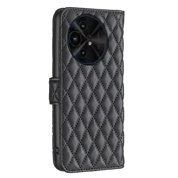 BINFEN COLOR BF Style-14 per TCL 50 XE 5G / 50 XL 5G Custodia Reticolo di rombi in pelle PU Custodia per telefono Portafoglio - Nero