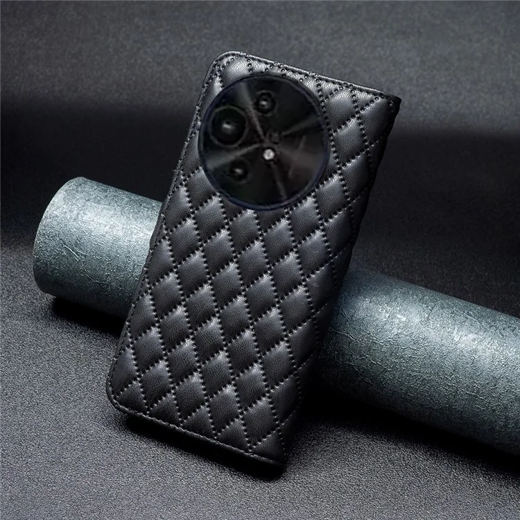 BINFEN COLOR BF Style-14 per TCL 50 XE 5G / 50 XL 5G Custodia Reticolo di rombi in pelle PU Custodia per telefono Portafoglio - Nero