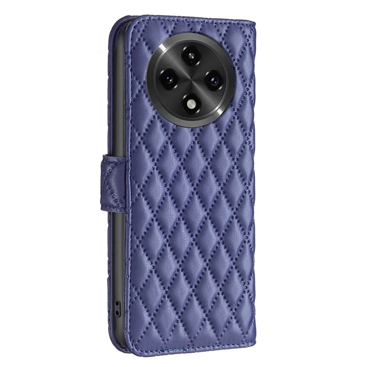 BINFEN COLOR BF Style-14 Per Oppo A2 Pro 5G / A3 Pro (Cina) 5G Custodia Portafoglio in Pelle con Griglia Rombo - Blu