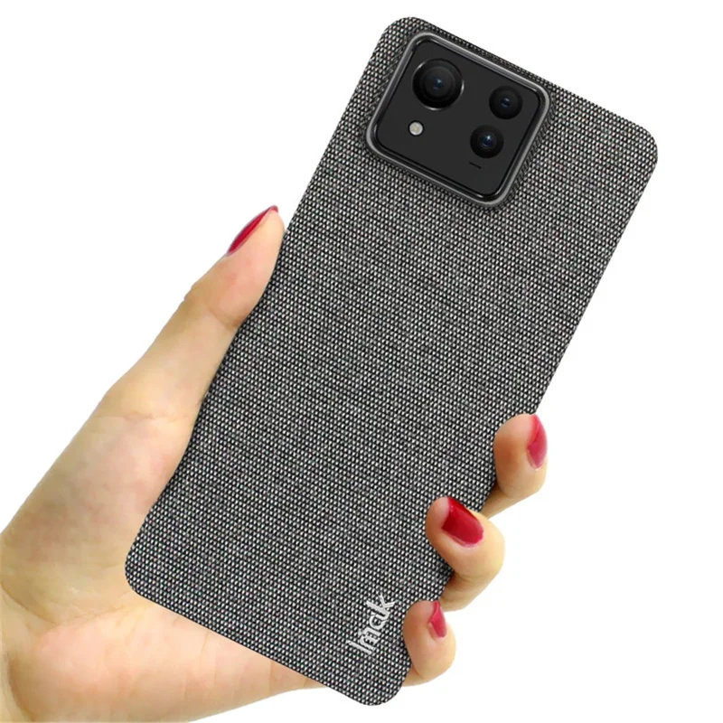 IMAK Ruiyi Series for Asus Zenfone 11 Ultra 5G Case Fabric Texture Leather+PC Phone Back Cover - Dark Grey
