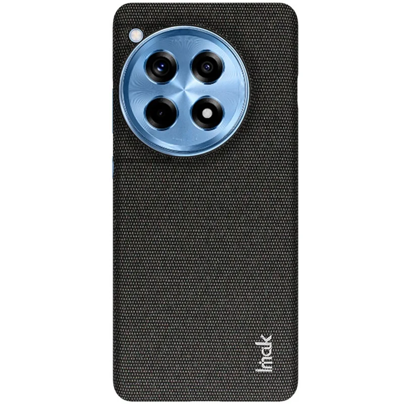 IMAK Ruiyi Series for OnePlus Ace 3 5G / 12R 5G Case Fabric Texture Leather+PC Phone Back Cover - Black