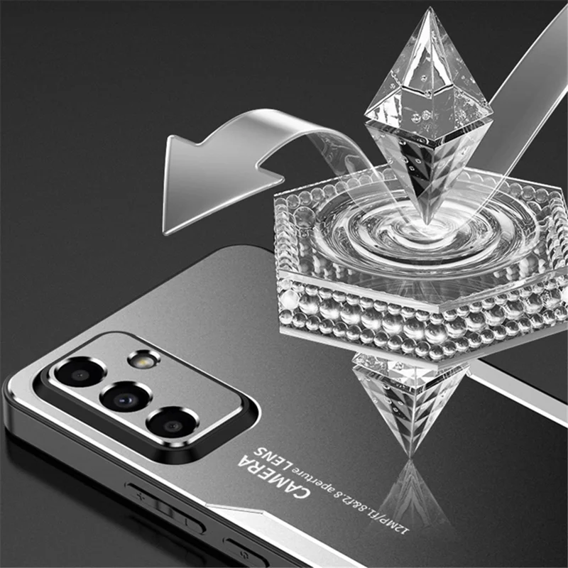 For Samsung Galaxy A15 5G Case Aluminum Alloy+TPU+PC Phone Back Cover - Gold