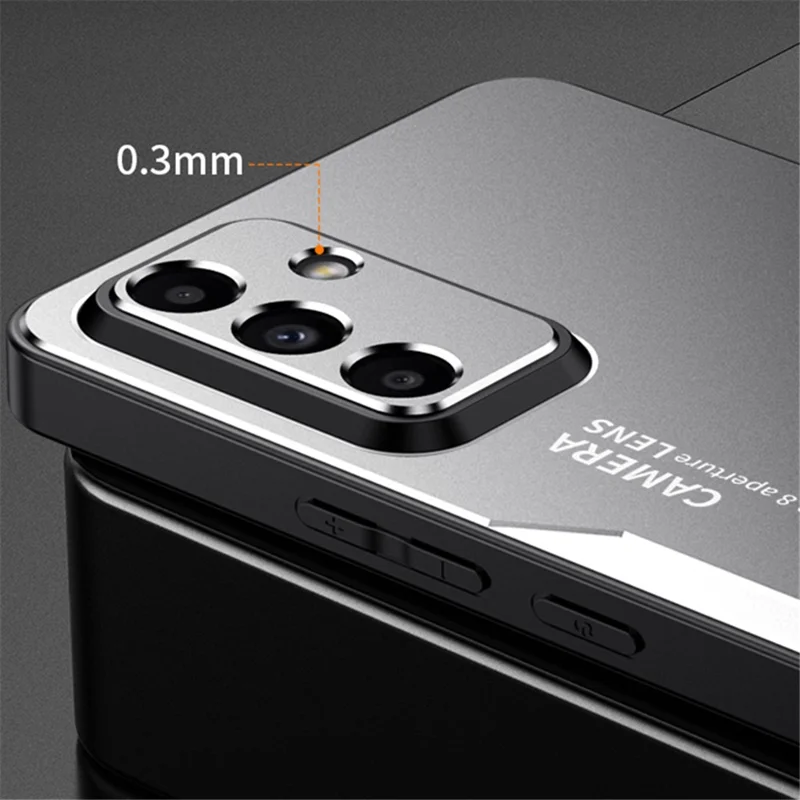 Pour Samsung Galaxy A15 5G Étui Alliage d'aluminium+TPU+PC Coque de téléphone - Rouge