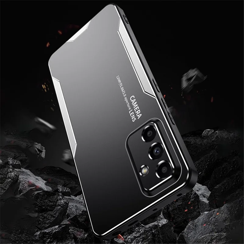 For Samsung Galaxy A15 5G Case Aluminum Alloy+TPU+PC Phone Back Cover - Blue