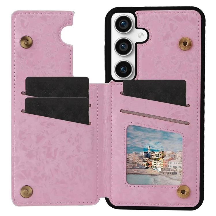 Para Samsung Galaxy S23 FE Case Flower Leather Coated TPU Phone Cover com RFID Blocking Wallet - Dried Flower