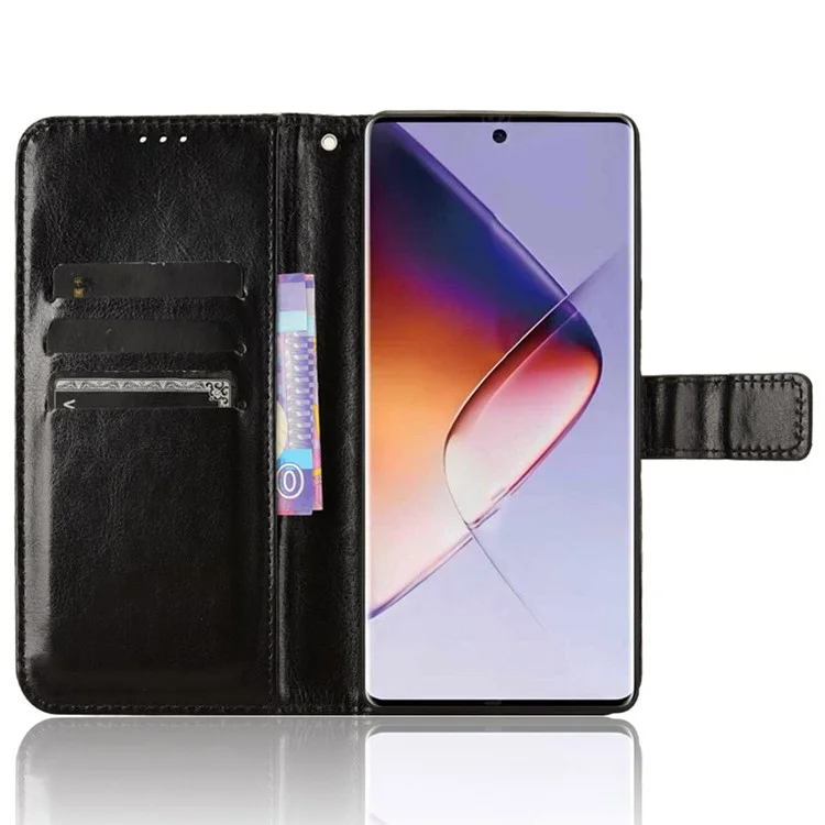 Per Infinix Note 40 Pro 4G X6850 Case PU Leather Crazy Horse Texture Anti-Drop Phone Cover - Nero